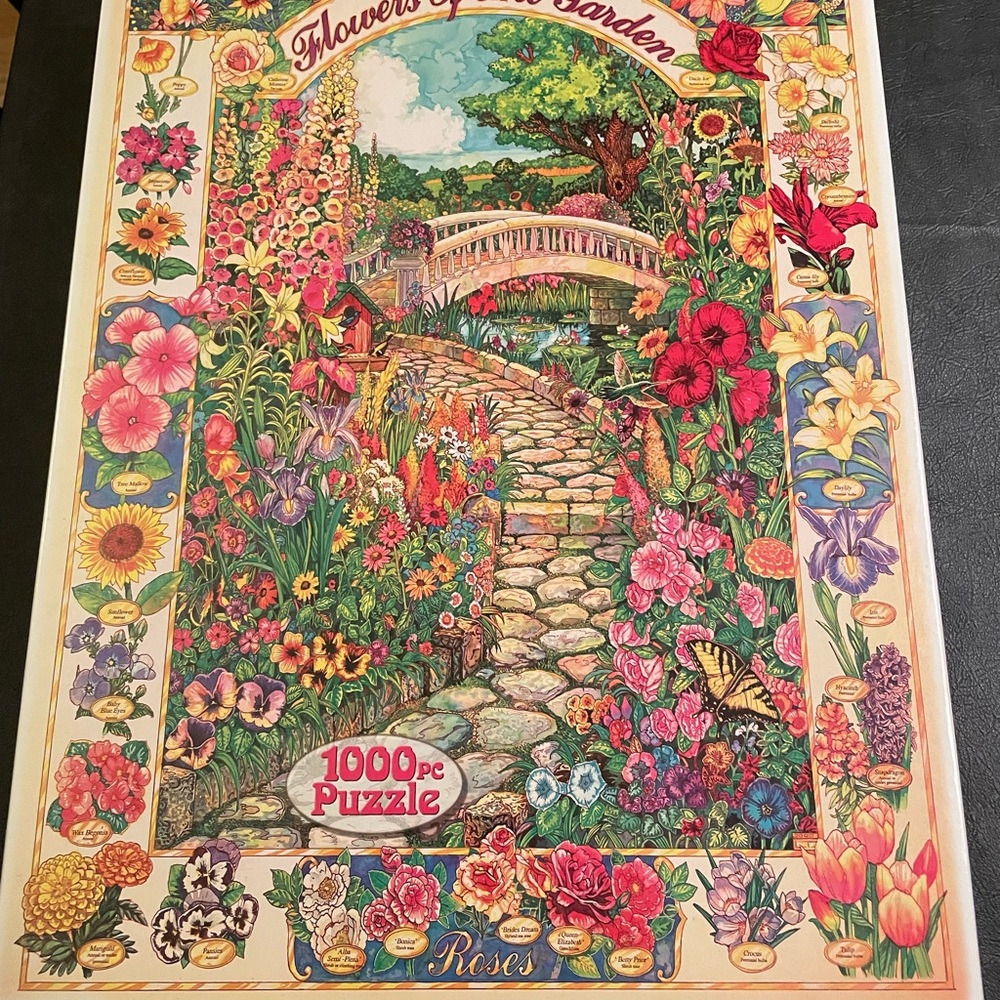 White Mountain 1000 pc Colorful Garden Puzzle
